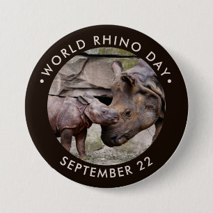 World Rhino Day 3 Inch Round Button