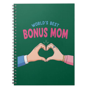 World’s Best Bonus Mom Heart Hands Gift Notebook