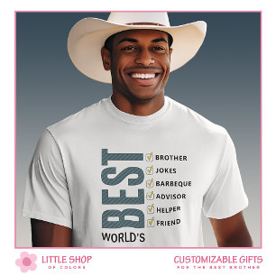World’s Best Brother Personalized Checklist T-Shirt