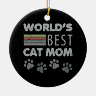 World’s Best Cat Mom Ceramic Ornament