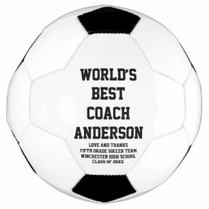 World’s Best Coach personalized custom text Soccer Ball
