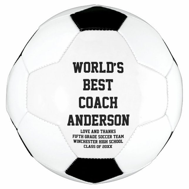 World’s Best Coach personalized custom text Soccer Ball (Front)