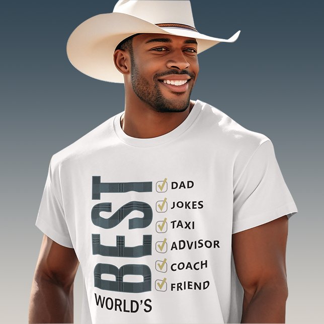 World’s Best Dad Customizable Checklist T-Shirt (Creator Uploaded)