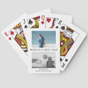 World`s Best Dad Ever Father`s Day 2 Photo Playing Cards