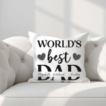 World’s Best Dad Personalized Throw Pillow