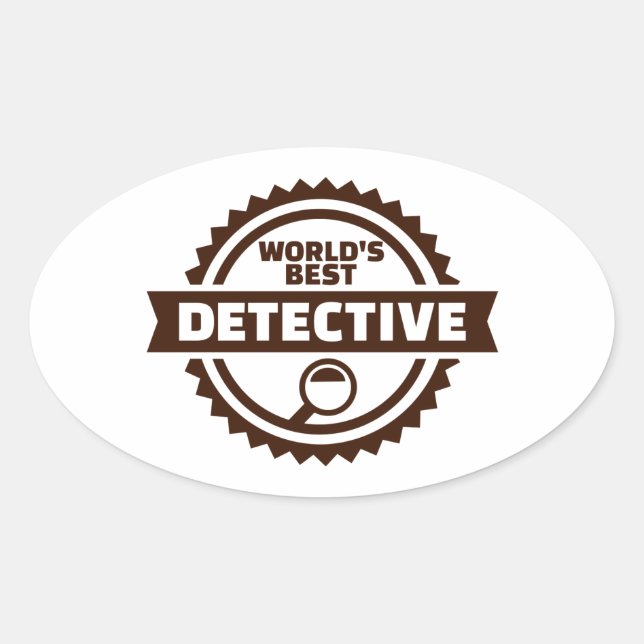 World’s best detective oval sticker (Front)