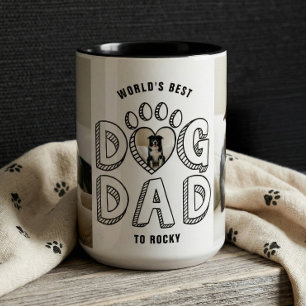 World’s Best Dog Dad Ever Pet Photo Collage Gift Mug
