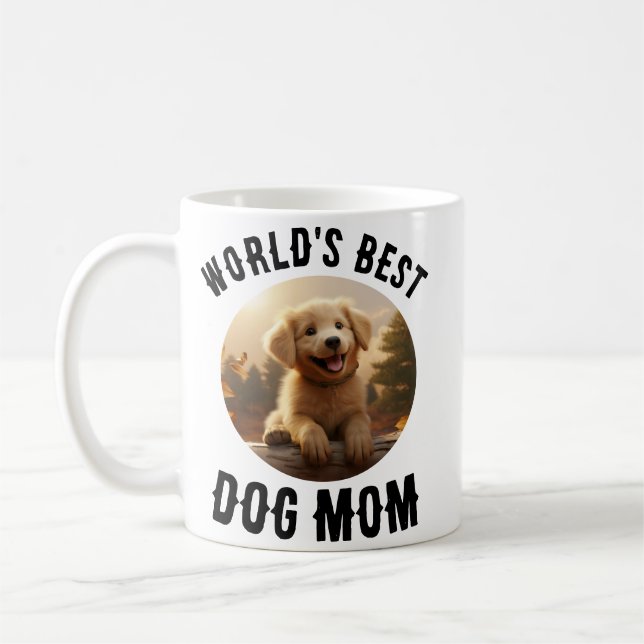 World’s Best Dog Mom | Custom Pet Photo Frame Mug (Left)
