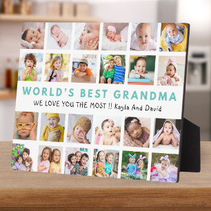 World’s Best Grandma Grandkids 24 Photo Collage  Plaque