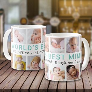 World’s Best Mimi Grandkids 12 Photo Collage Coffee Mug