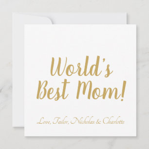 World’s Best Mom gold custom script cute Invitation