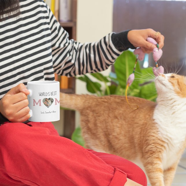 World’s Best Mom – Heart Photo & Custom Text Gift  Coffee Mug (Creator Uploaded)