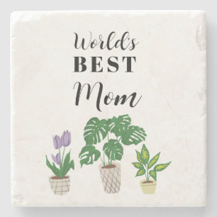 World’s Best Mom Mother’s Day Potted plants Stone Coaster