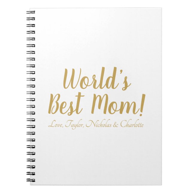 World’s Best Mom personalized custom script cute Notebook (Front)