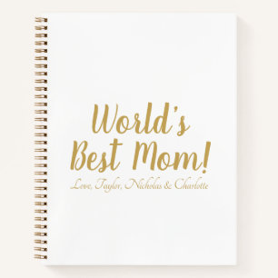 World’s Best Mom personalized custom script cute  Notebook