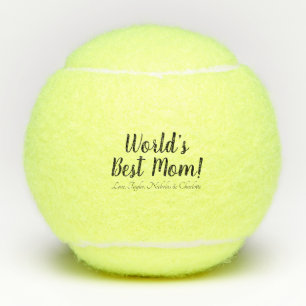 World’s Best Mom personalized custom script cute Tennis Balls