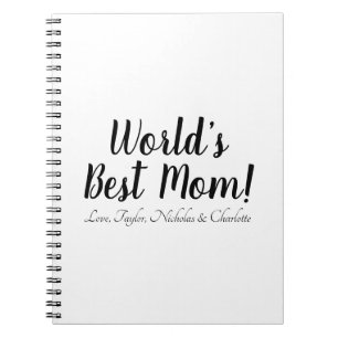 World’s Best Mom personalized script stylish chic Notebook
