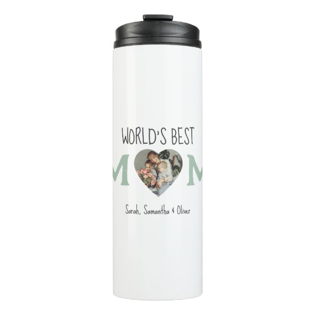 World’s Best Mom – Photo Collage Gift |  Thermal Tumbler (Front)