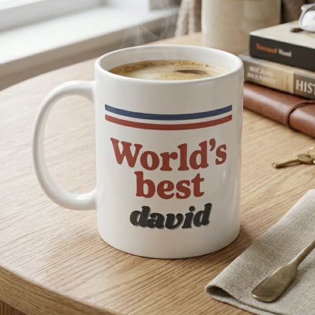 World’s Best Retro 70s Name Typography Coffee Mug (Creator Uploaded)