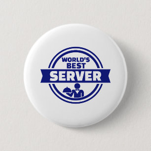 World’s best server 2 inch round button