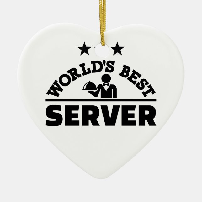 World’s best server ceramic ornament (Front)
