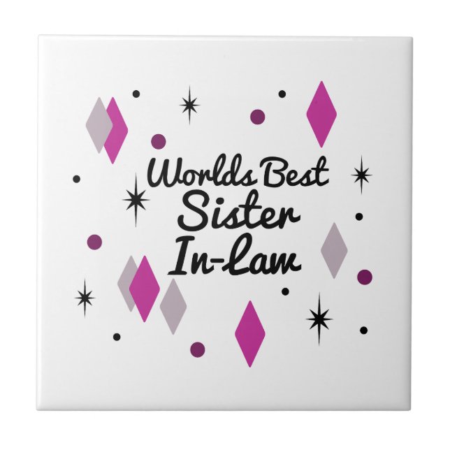 World’s Best Sister-In-Law Midcentury Tile (Front)