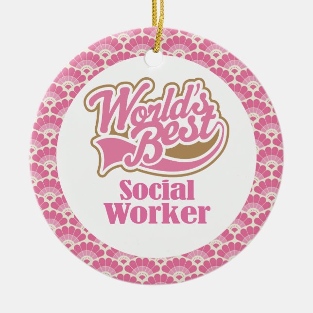 World’s Best Social Worker Gift Ornament (Front)