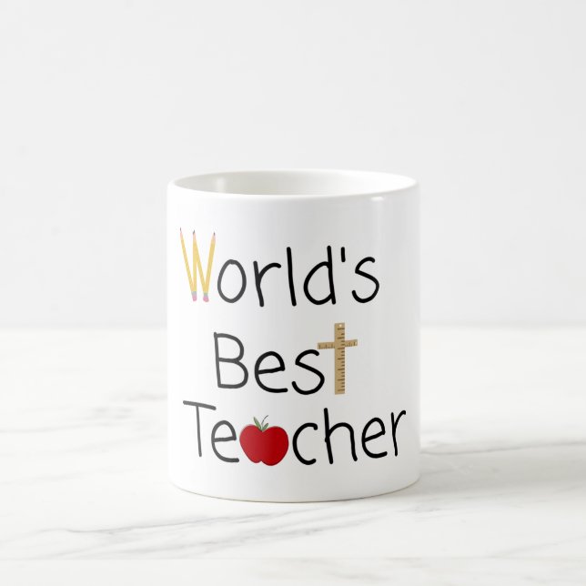 World’s Best Teacher Cool School Supplies Coffee Mug (Center)