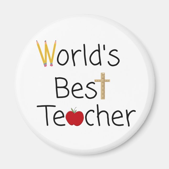 World’s Best Teacher Cool School Supplies Magnet (Front)