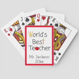 World’s Best Teacher Cool School Supplies Playing  Cards