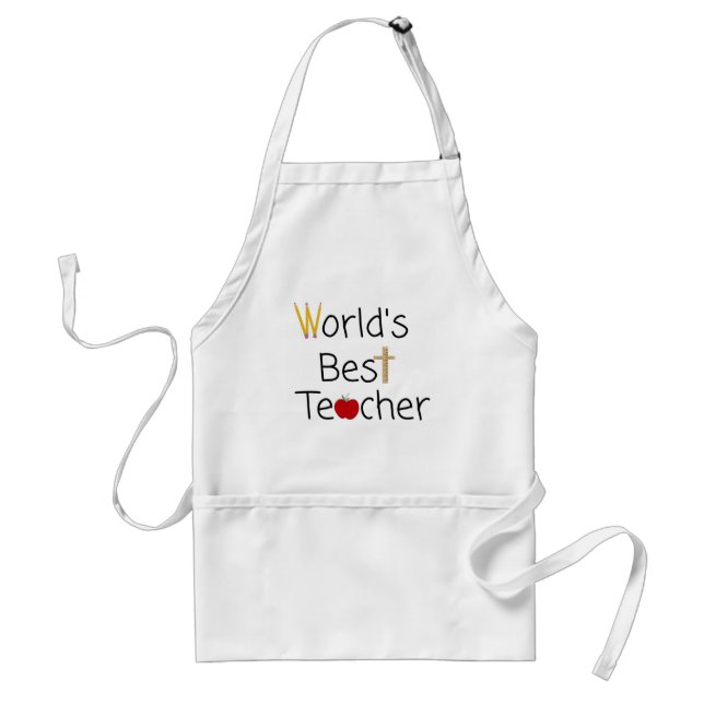 World’s Best Teacher Cool School Supplies Standard Apron (Front)