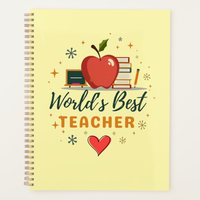 World’s Best Teacher – Personalized Name Gift Planner (Front)