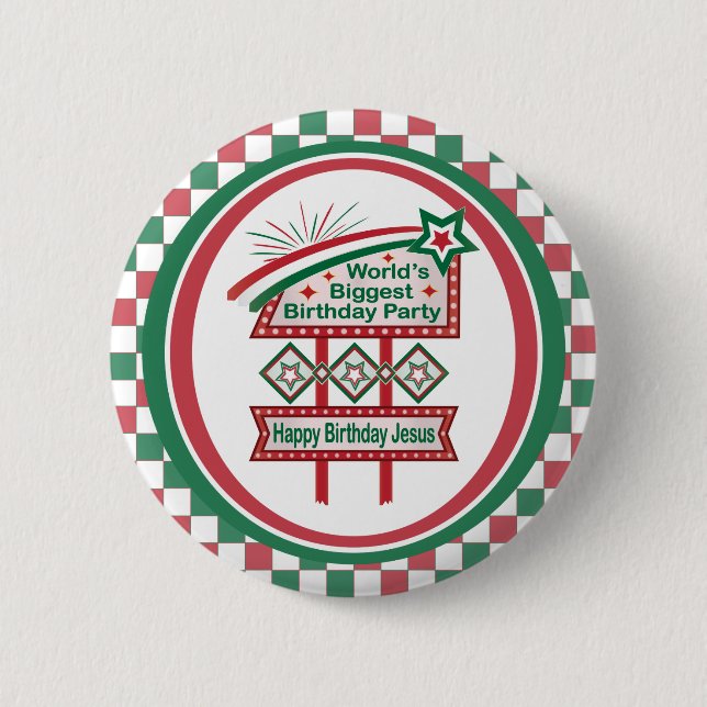 World’s Biggest Birthday Party Marquee 2 Inch Round Button (Front)