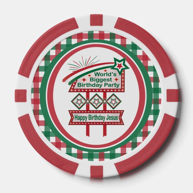 World’s Biggest Birthday Party Marquee Poker Chips (Front)