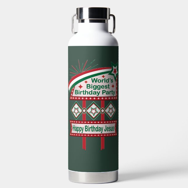 World’s Biggest Birthday Party Marquee Water Bottle (Front)