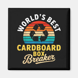 World’s Cardboard Box Breaker Funny Recycling Hero Magnet