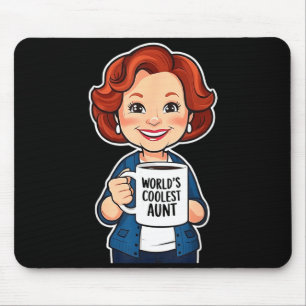 World’s Coolest Aunt Funny Coffee Lover Gift Tee Mouse Pad