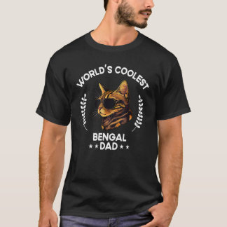 World s Coolest Dog Dad Papa Men Bengal Cat T-Shirt
