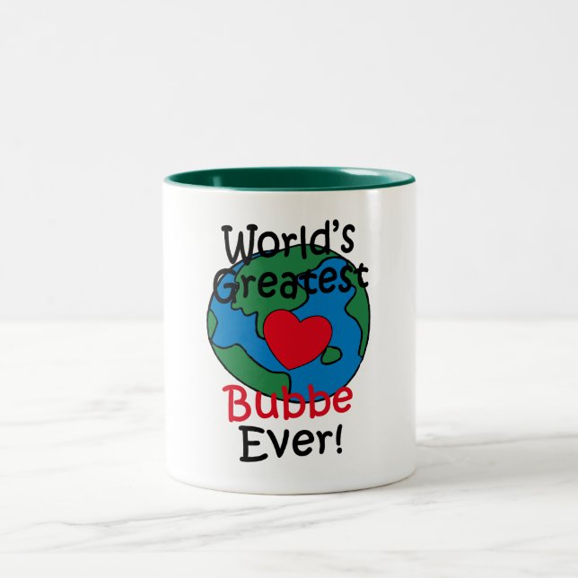 World’s Greatest Bubbe Heart Two-Tone Coffee Mug (Center)