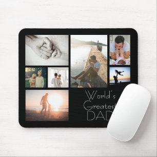 World’s Greatest Dad Family Child 7 Photo Collage Mouse Pad