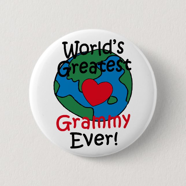 World’s Greatest Grammy Heart 2 Inch Round Button (Front)