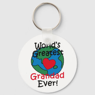 World’s Greatest Grandad Heart Keychain