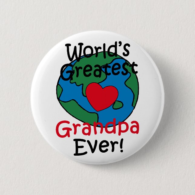 World’s Greatest Grandpa Heart 2 Inch Round Button (Front)