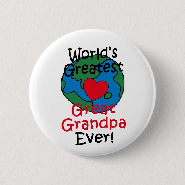 World’s Greatest Great Grandpa Heart 2 Inch Round Button (Front)