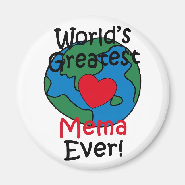 World’s Greatest Mema Heart Magnet (Front)