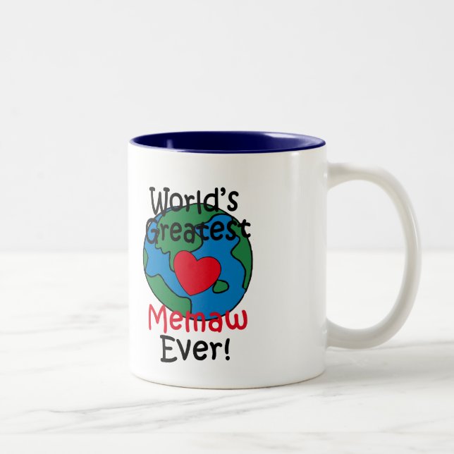 World’s Greatest Memaw Heart Two-Tone Coffee Mug (Right)