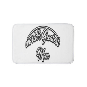 World’s Greatest Mom Elegant Cursive Design Bath Mat