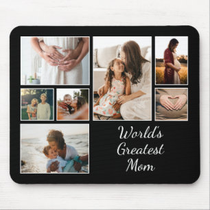 World’s Greatest Mom Family Child 7 Photo Collage Mouse Pad