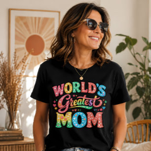 World’s Greatest Mom Retro Floral Typography Tri-Blend Shirt