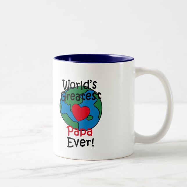 World’s Greatest Papa Heart Two-Tone Coffee Mug (Right)